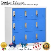 Locker Cabinet Home Office Sports Club Change Room 9 Doors Storage Organiser NEW