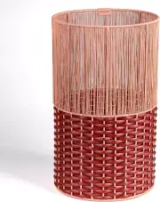 HPM1101C Harper Modern 4.13-Gallon 2-Tone Faux Wicker Cylinder Waste Basket, Pin