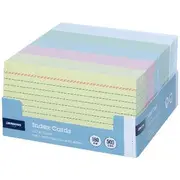 J.Burrows Index Cards Ruled 127 x 76mm Assorted 500 Pack