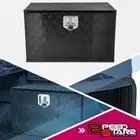 30" W Black Aluminum Truck Trailer Pickup RV Tool Storage Box w/ T-Bar Lock&Key