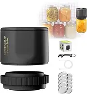 Mason Genie Vacuum Sealer Kit, Electric Food Saver, Small Handheld Sealing Machine, One-Button Start, Automatic Induction Stop (Black)