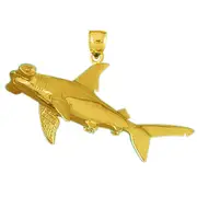 14K Gold Hammerhead Shark Pendant