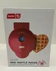 Dash Express Heart Mini Waffle Maker Red 4" Non Stick Brand New