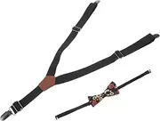 [TINEASUR] Secure Boys and Girls Pant Suspender Clips Bow Tie Stylish Elastic Strap Suit Suspender Set for Boys