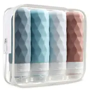 Leak Proof Travel Bottles Set Bpa Free Toiletry Essentials 4 Pack Squeezable Containers