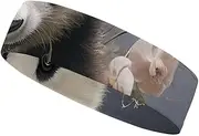 [YKLBV] Moisture Wicking Headbands for Men and Women Panda with Flower Sports Sweatband for Tennis Basketball Running Gym Working Out