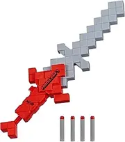 NERF Minecraft Heartstealer Toy Sword, Blasts Darts, Includes 4 Elite Foam Darts, Design Inspired by Minecraft Sword in The Game