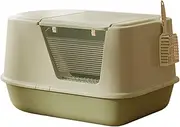 Semi-Enclosed Cat Litter Box Hooded Cat Litter Pan Multifunctional Pet Toilet Supplies for Kitten/Kitty/Rabbit