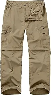 [Yevtzl] Mens Hiking Pants,Men's Convertible Quick Dry Pants, Waterproof,Mens Travel Pants for Outdoor, Camping, Travel,Fishing, Khaki, 34