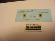 New Mexico State Police 1/43 Water Slide Decals Fits Motormax Police SUV