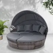Outdoor Lounge Setting Garden Modular Design Day Bed UV Resistant PE Wicker