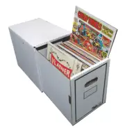 LP Vinyl Record Album Storage Box with Drawer & Dividers Record Storage Box