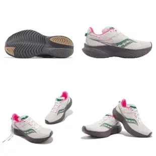 【SAUCONY 索康尼】競速跑鞋 Kinvara 14 女鞋 白 岩石灰 綠 輕量 訓練 運動鞋 索康尼(S1082385)