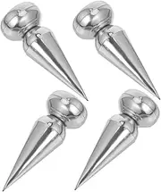 Totority 4pcs Stainless Steel Fence Finials Topper Caps for Garden Lawn Picket Fence Decoration Privacy Enhancement Versatile Use for Balconies Gates Walls and Patios