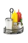 Pack of 2 Tablecraft Artisan Versa 5 3/4" Black Wire Half Condiment Caddy