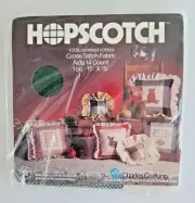 NEW Charles Craft Hopscotch Cross Stitch Fabric Green White 14ct Aida 15" x 15"