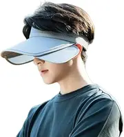 [Generic] Men Summer Sun UV Protection Widened Pull Plate Hollow Top Hat Wide Brim Outdoor Fishing Sunshade Hat