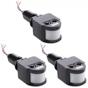 3 Pcs Black Motion Detectors Motion Sensor Light Switch Outdoor Pir Direct4508