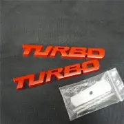 2x Red Matte TURBO Metal Grille Badge Emblem Sports Performance 3D Engine Diesel (for: Renault)