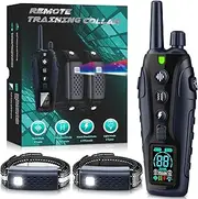 Dog Shock Collar 2 Pack,Dog Training Collar with Remote 3300FT,Shock Collar for Large Medium Small Dogs,Training Collar for Dogs Light,Beep,Vibration,Shock and Keypad Lock,Waterproof Rechargeable