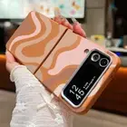 For Samsung Z Flip6 Flip5 Flip4 Flip3 Shockproof Stripe Leather Slim Phone Case