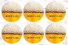 Beer Drink Coasters Set Of Six Round Beer O'clock