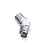 Aeroflow 45 Degree NPT To Male Flare Adapter 1/8" To -6 AN Silver