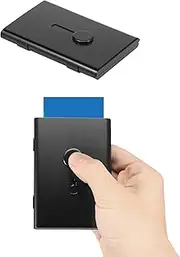 [bigjvbfv] 2Pcs Thumb Drive Business Card Holder, Business Card Holder Case, Alloy Slide Out Card Case, Portable Metal Slide, Out Name Card Carrier for Men and Women, Business Meetings
