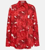 [Valentino] Valentino Printed cotton shirt AU 12 red
