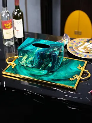 創意歐式托盤酒具長方形家用水杯茶盤餐廳酒杯抽紙盒水果盤甜點盤