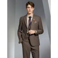 在飛比找ETMall東森購物網優惠-柒牌男裝格紋秋季商務西服套裝