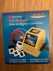 Wolverine Film to Digital Converter F2D Super 20mp 35mm 110 126 4-in-1 Complete