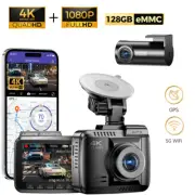 AZDOME Dual 4K+1080P Dash Cam ADAS 5G WiFi GPS Park Mode Night Vision 128GB eMMC
