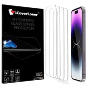 iCoverLover [4-Pack] For iPhone 15 Pro Tempered Glass Screen Protectors