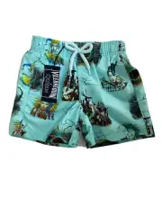 VILEBREQUIN X QUEEN SUPERFLEX JIM KIDS SWIM TRUNKS AIGUE MARINE SIZE 2