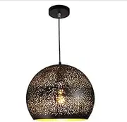 Ceiling Light Fixture Vintage Retro Industrial Metal Black Gold Pendant Lamp Ceiling Light for Kitchen Lighting Dining Room Living Room Hallway Corridor and Restaurant,M