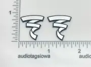 Focal Speaker Badge Custom Made Incised Silver Laminate PAIR SMALL SIZE 7/8"