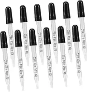 ULTECHNOVO 12pc Set of Curved Head Glass Pipettes with 0.25ml 0.5ml 1ml Scales for Accurate Measurement