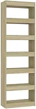 Bookcase & Room Divider - Sonoma Oak Engineered Wood Shelf (60x30x198 cm) | Space-Saving & Stylish for Living Room, Bedroom, Office | Durable & Modern Design