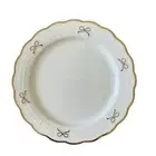 Yedi GOLD BOW Dinner Plates 10in Set of 4 Ceramic Holiday Glam White New