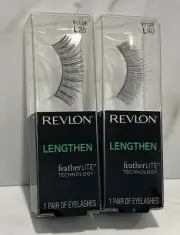2 Revlon Lengthen featherLITE Technology False Eyelashes L26 & L40