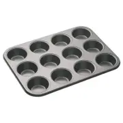 Mastercraft 35x27cm Heavy Base 12-Cup Non-Stick Muffin Cupcake Pan - Black