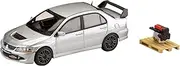 HJ64 1/64 Mitsubishi Lancer Evolution 8 with MR GSR Engine Display Model Cool Silver Metallic Finished Product
