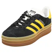adidas Gazelle Bold W Womens Fashion Trainers in Black Gold 9 UK