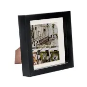6 x 6 3D Box Frame Photo Picture Deep Display Shadow 4 x 4 Mount Black/Ivory