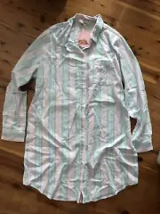 BNWT Peter Alexander Women Stripe Flannelette Night Shirt / Nightie- Size XL