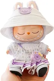Labubu Clothes, Labubu Doll Accessories, Labubu Outfit Suit Set 5 Pieces Suitable for 15cm 17cm Doll, Styish Cool Clothes for Labubu Keychain,Labubu Dress-up Replacement