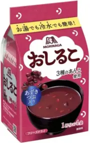 Oshiruko Freeze Dried Sweet Red Bean Azuki Soup 4Pack@Bag Ready to Eat Morinaga