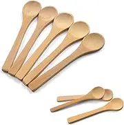 Wooden Spoons, 20PCS 5.6 inches Nature Mini Wooden Salt Spoons Tasting Spoon Wooden Soup Spoon Serving Spoon for Coffee Tea Honey Jam Bath Salts