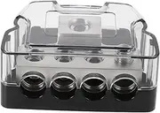 ULTECHNOVO Car Audio Distribution Block with Fused Blocks and Ground Distributor for Enhanced Sound Clarity Audio Systems Durable Reliable for Amplifier Upgrades